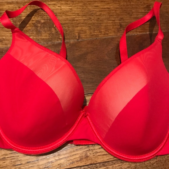 Youmita Other - Red Bra Sexy Lightly Padded Lined Mesh 36 C